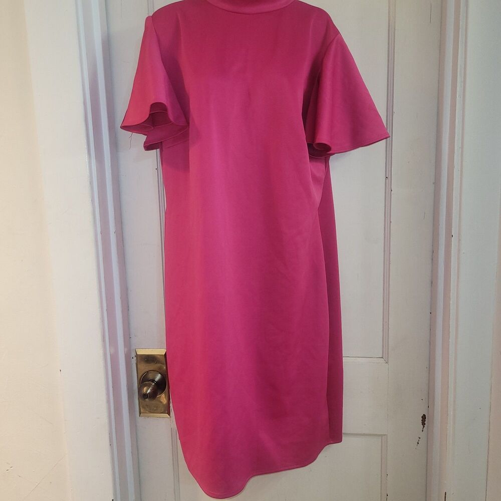 Hot pink dress with ruffle sleeves Ashley Sport 18/20